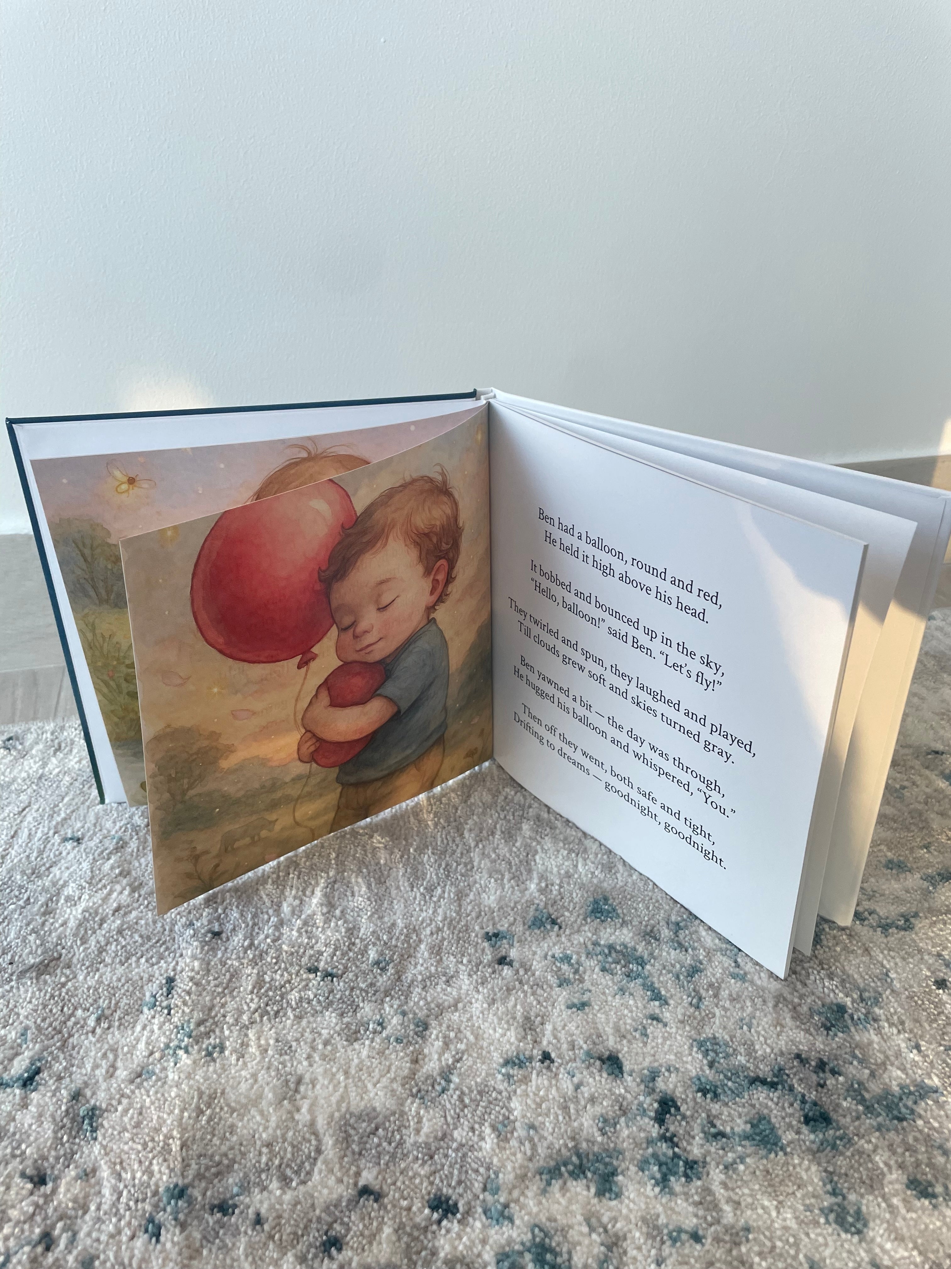 Parent reading poem book with child
